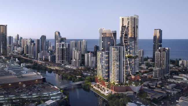 Artist impression of Aniko Group's giant Mermaid Beach tower projects