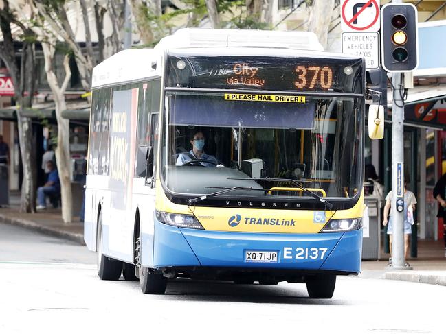 Brisbane City Council buses are now cashless and enter from the rear door to protect drivers from Coronavirus, Brisbane 25th of March 2020.  (AAP Image/Josh Woning)
