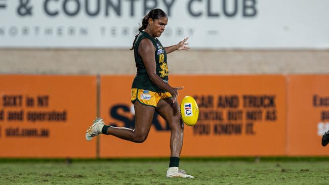 Janet Baird as St Mary's took on the Nightcliff Tigers in the 2024-25 NTFL women's qualifying final. Picture: Pema Tamang Pakhrin