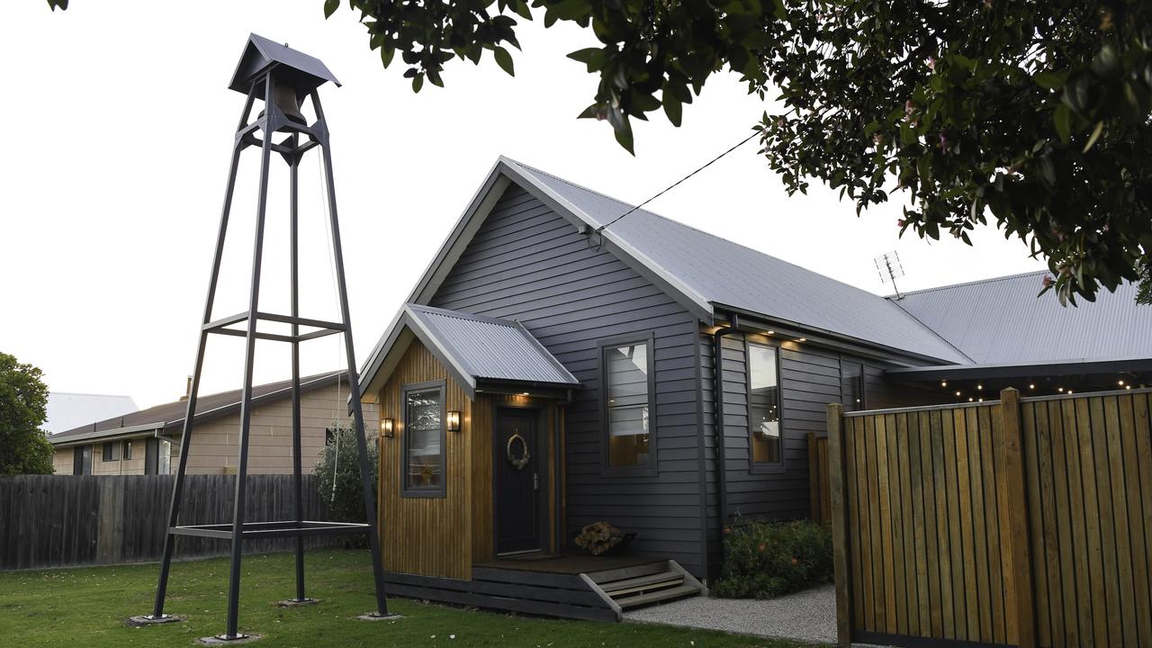 The owners of 14 Buckley St, Seaspray, retained the former church’s belltower when they renovated it after buying about a decade ago.