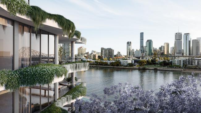 An artist's impression of the view from one of the apartments in Moray House, Brisbane.