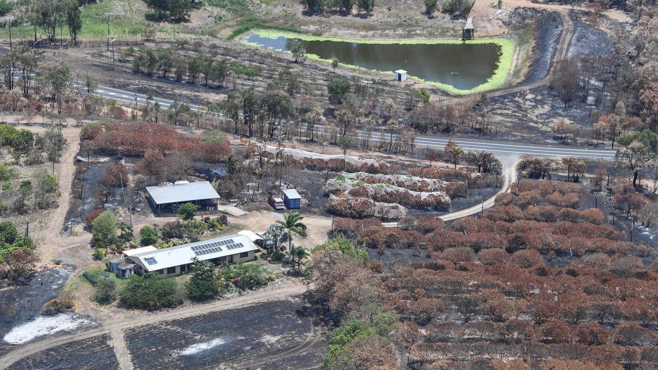 An aerial photo of the Cobraball fire aftermath in 2019.