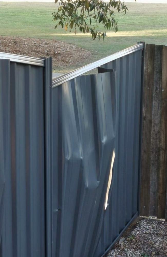 A part of the damaged fence that remained standing. Picture: Contributed