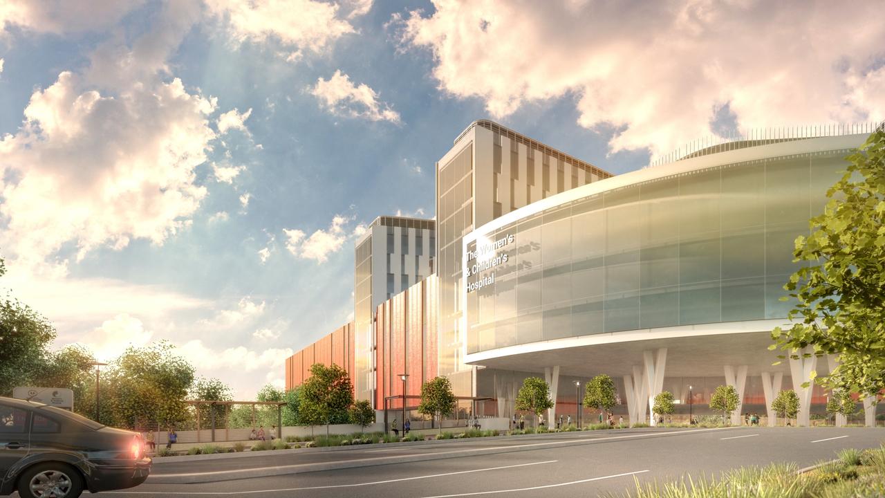 New artist impressions/renders of the new Women's and Children's hospital planned for Adelaide. Picture: SA Government