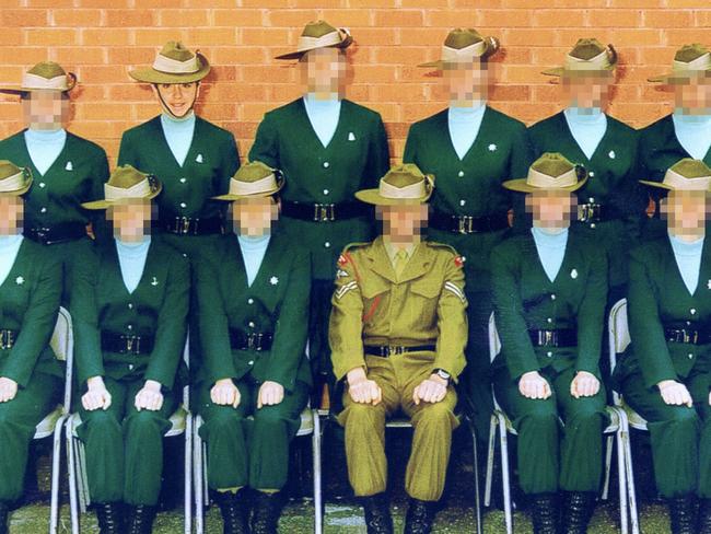 Tammy Fuller aged 18 (second from left top row) pictured with her unit at Kapooka.