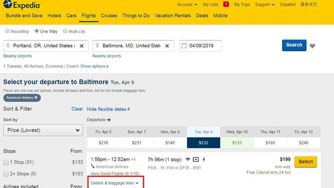 The Expedia website allows for people to see what flight model they are travelling on.