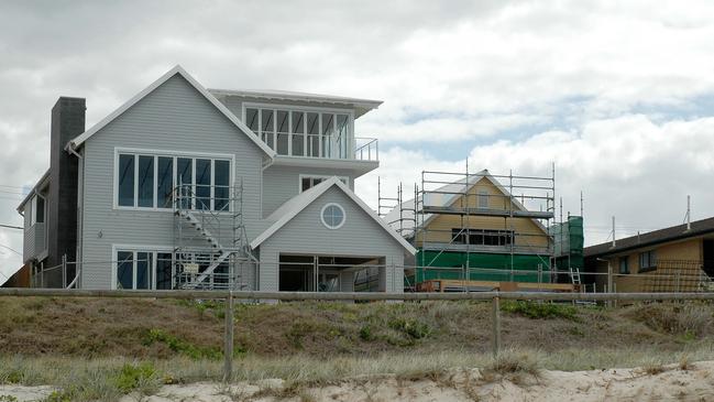 A 2006 photo of a mansion being built on 9,11, and 13 Hedges Ave over three blocks for John Potter, former Villa World Boss. Pic: Paul Riley.