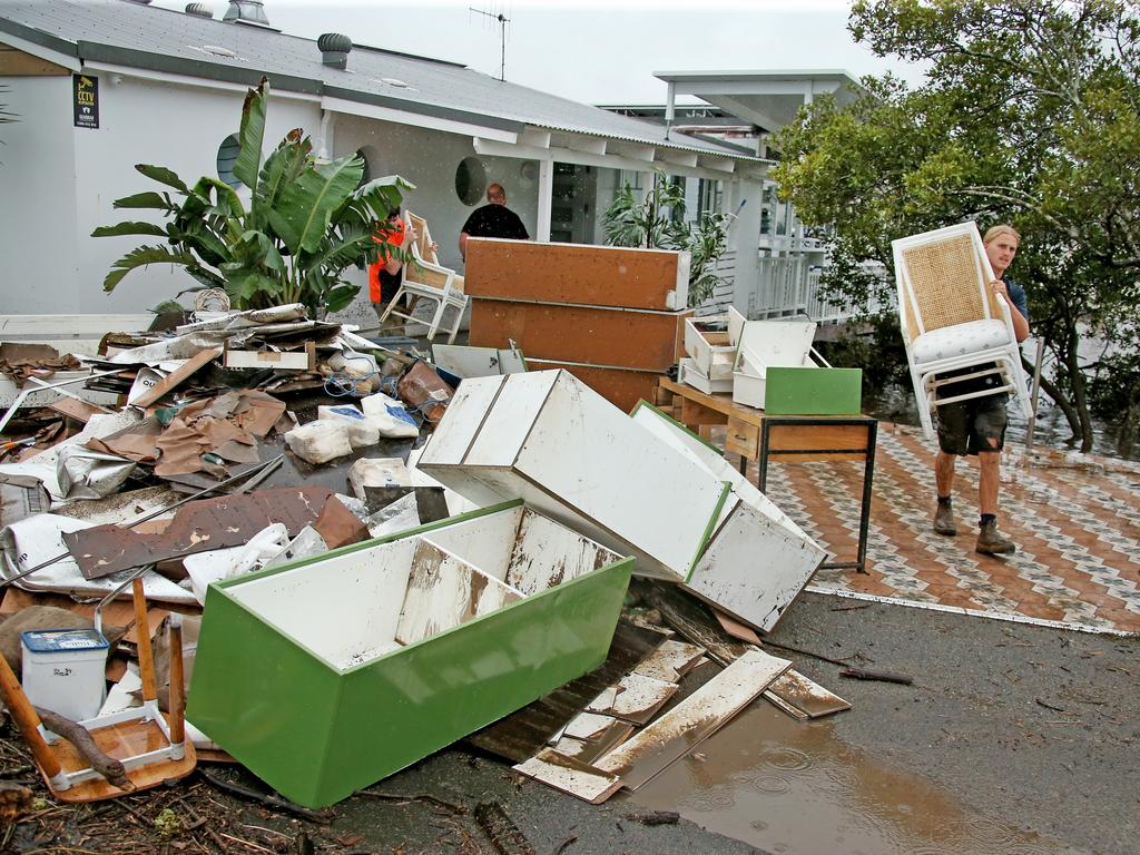 The massive task of cleaning up from the floods. Picture: Nathan Edwards