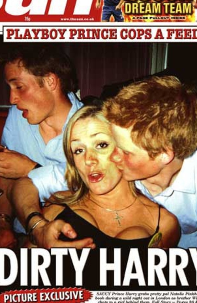 A 2006 front page story of Prince Harry partying.