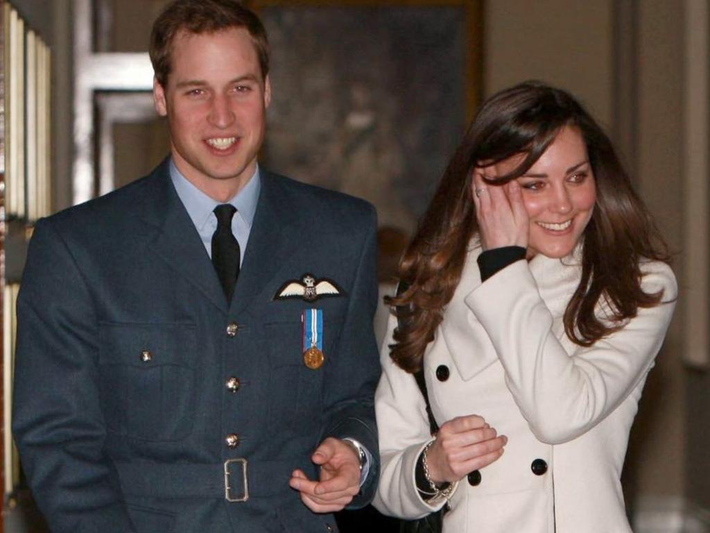 Britain's Prince William and his girlfriend Kate Middleton after William received his RAF wings from Prince Charles, Friday April 11, 2008. Picture: AP