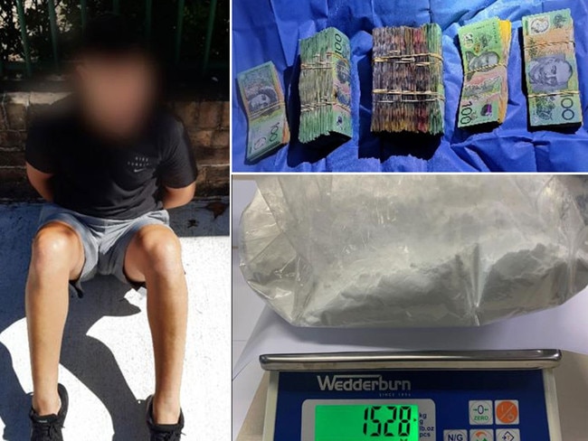 $1.5 million cash and drgus were seized in the raid, and a man arrested. pictures: NSW Police