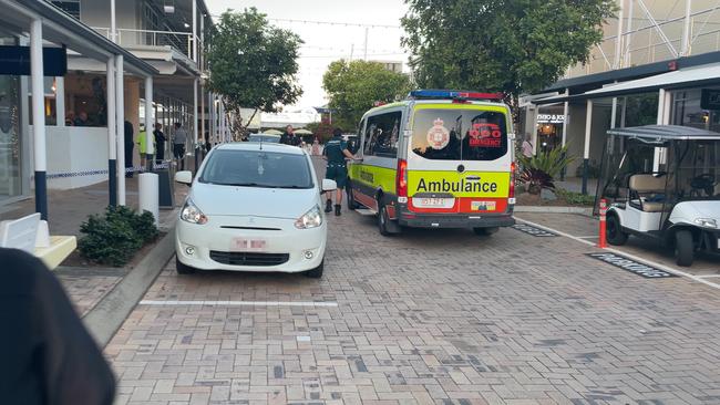 One man was stabbed and two others were injured, sparking a police and ambulance call-out to Sanctuary Cove on Wednesday. Picture: Charlton Hart.