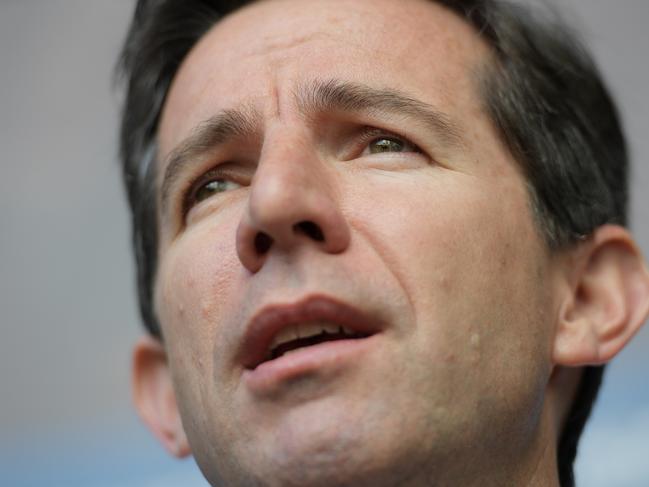 Education Minister Simon Birmingham speaks to media at the launch of a national space agency at the 68th IAC Adelaide 2017 conference in Adelaide, Monday, September 25, 2017. (AAP Image/Tracey Nearmy) NO ARCHIVING