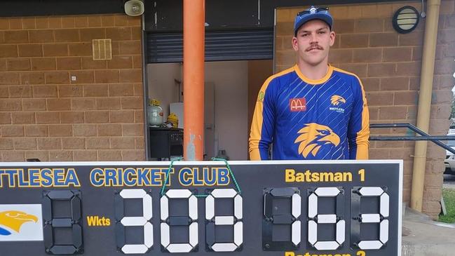 Whittlesea Cricket Club star Nathan Fowler after his DVCA century. Picture: Facebook