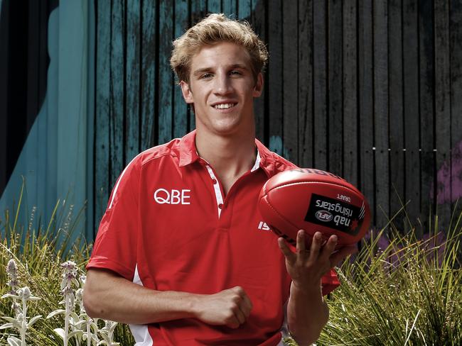 MELBOURNE, AUSTRALIA - NOVEMBER 28: Dylan Stephens of Sydney poses for a photo during a AFL Draft media opportunity at Docklands Park on November 28, 2019 in Melbourne, Australia. (Photo by Darrian Traynor/Getty Images)