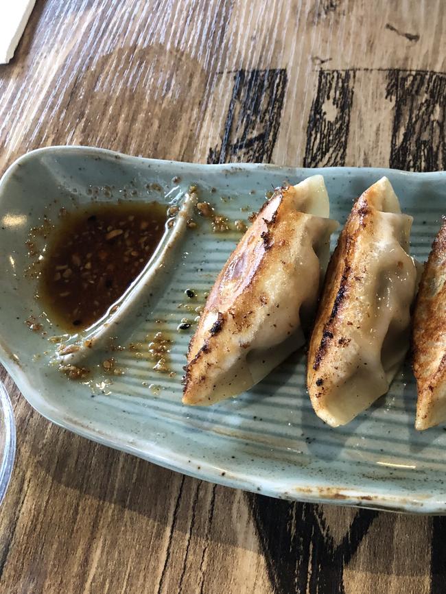 Traditional pork gyoza at The Donburi House, Adelaide.