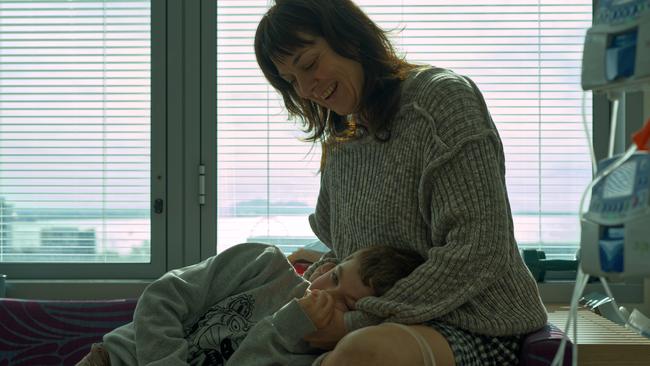 “I’ts just a lot for a 7-year-old”: Ms Rawson says the gravity of her diagnosis has begun to sink in for her child. Picture: Colin Maier