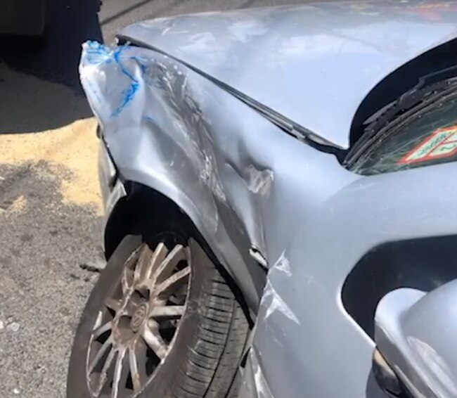 A three-year-old boy is lucky to be alive after a car crash between a Volkswagon Golf and a Volkswagon Amarok. Source: Victoria Police