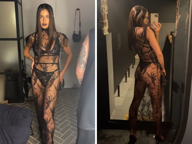 Model’s jaw-dropping see-through look at fw