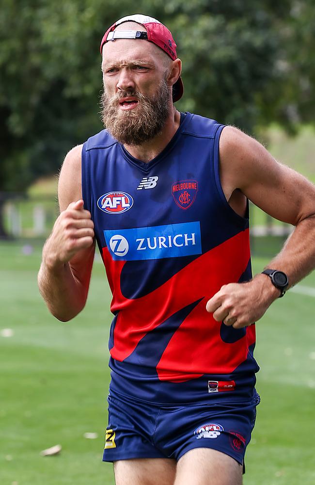 Max Gawn runs laps. Picture: Ian Currie