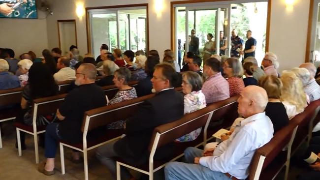 It was standing room only as the Atherton community came together to support the family and celebrate the life of Jeff Snelling who saved his sons but lost his life at Lake Tinaroo on February 12, 2023. Picture: Alison Paterson