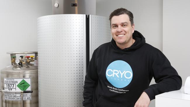 CryoFitness Penrith owner Peter Watson says he first experienced cryotherapy at a Rabbitohs session and loved it. Picture: David Swift