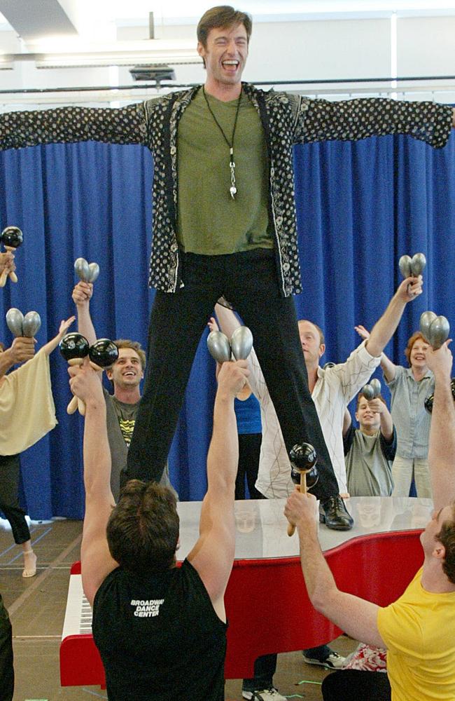 Jackman during rehearsals for The Boy From Oz in 2003. Picture: Supplied