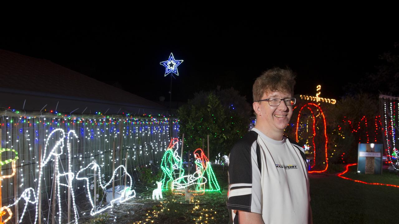 John Gamble is proud of his Grant Cl entry in the Toowoomba Christmas Lights Competition, Friday, December 11, 2015. Photo Kevin Farmer / The Chronicle