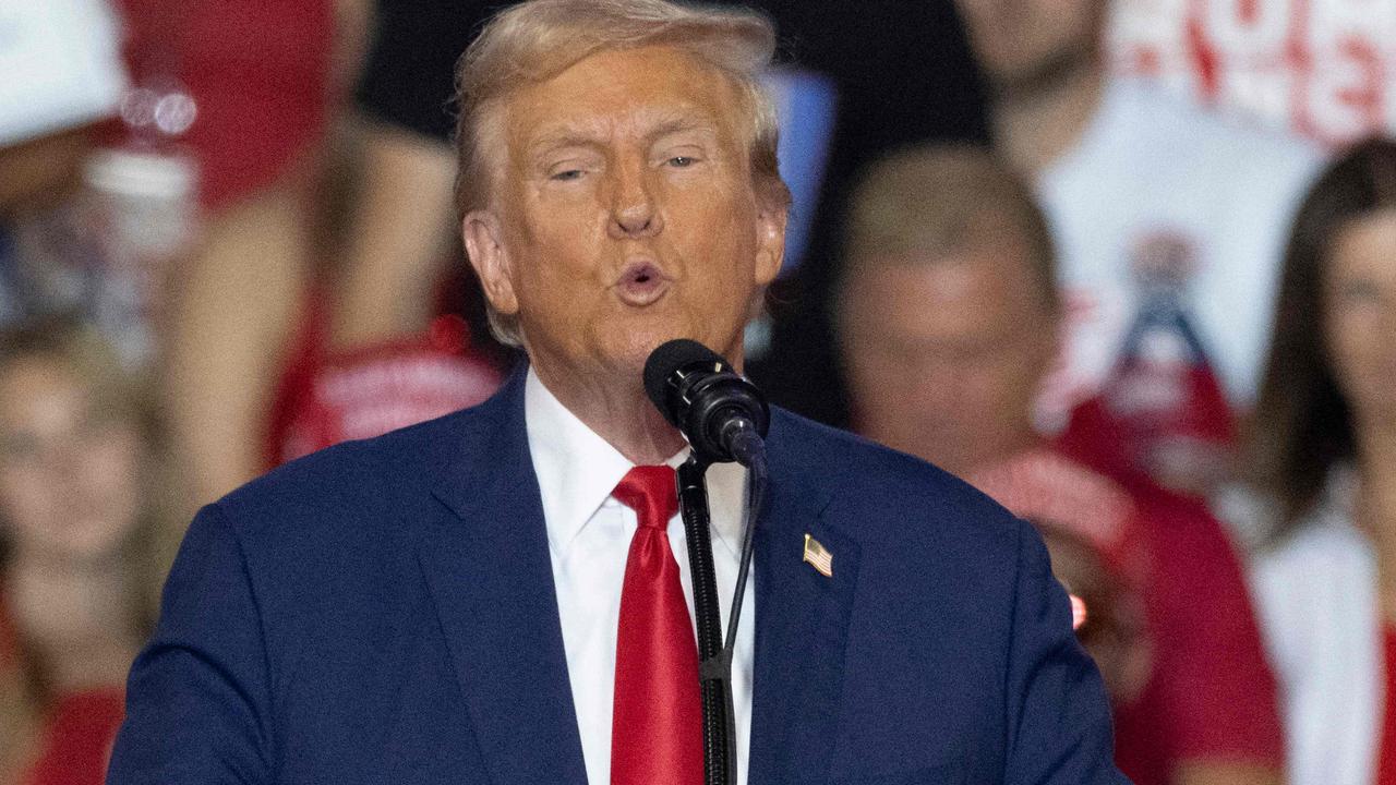 Mr Trump during the rally in Pennsylvania. Picture: Jim Watson/AFP