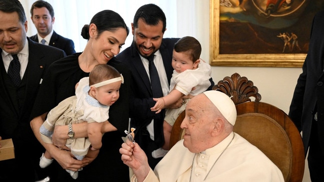 Francis on February 14, the day he was taken to hospital with breathing difficulties. Picture: Simone Risoluti/Reuters/The Times