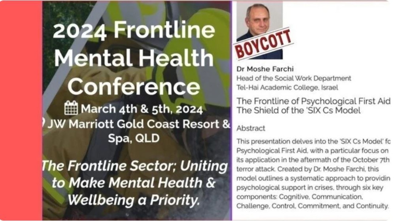 The petition sent to the Australia and New Zealand Mental Health Association demanding to boycott Dr Moshe Farchi. Picture: Supplied