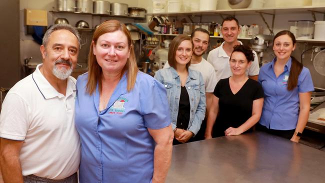 The team behind Blacktown pastry shop Pasticceria Via Reggio celebrate the business’ 30th birthday. Picture: Angelo Velardo