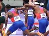 USA botch exchange in men’s relay shock
