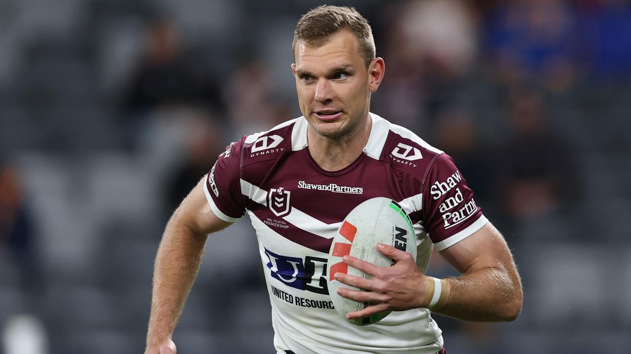 Tom Trbojevic is a chance of returning against the Knights despite not training on Monday. Picture: Cameron Spencer/Getty Images