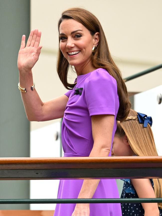 Catherine Princess of Wales at the All England Lawn Tennis and Croquet Club on July 14.