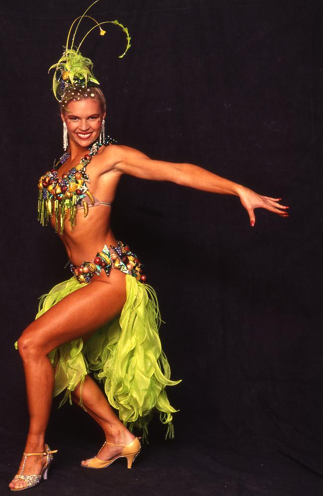 Sonia Kruger as Tina Sparkle in <i>Strictly Ballroom</i>.