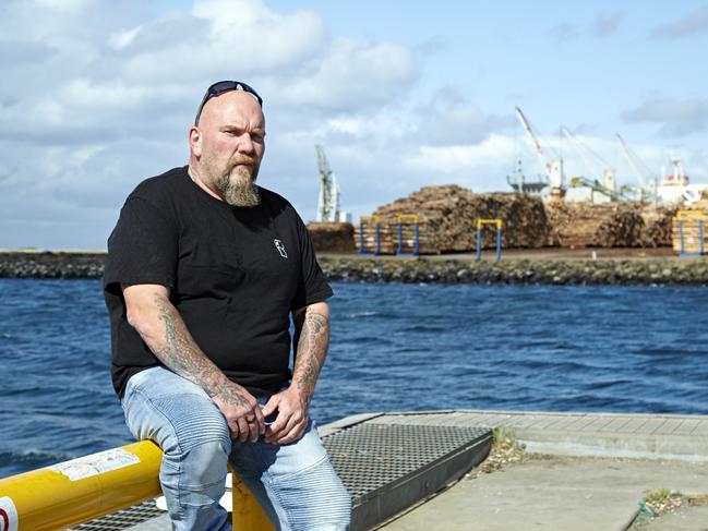 Portland timber worker Andrew Galloway says he fears for friends in timber and related industries, which employ about 100,000 people in Australia. Picture: Damian Goodman