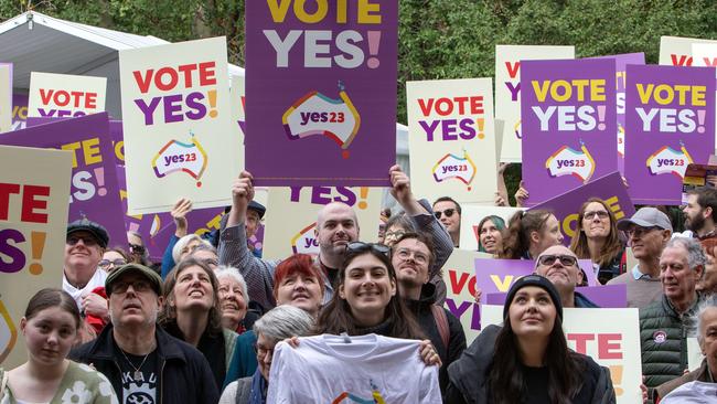 Yes23 volunteers in Adelaide have door knocked more than 1000 homes each in the city electorate and neighbouring Hindmarsh. Picture: Emma Brasier