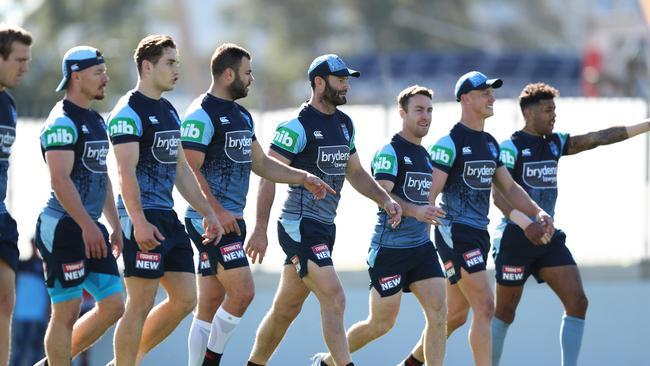 NSW's Boyd Cordner during NSW Blues training at the NSWRL Centre of Excellence, Homebush ahead of Origin Game 3. Picture: Brett Costello