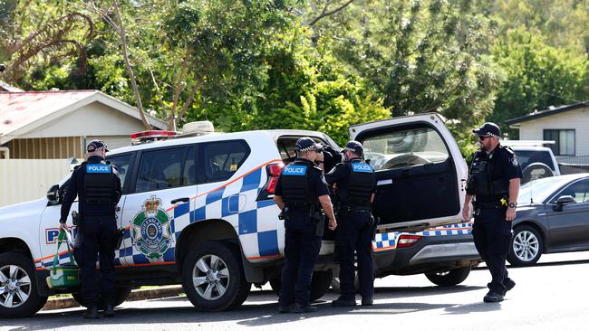 Police are still on scene at Milden Street, Gin Gin where missing girl Pheobe Bishop was living before her disappearance. Picture: Adam Head