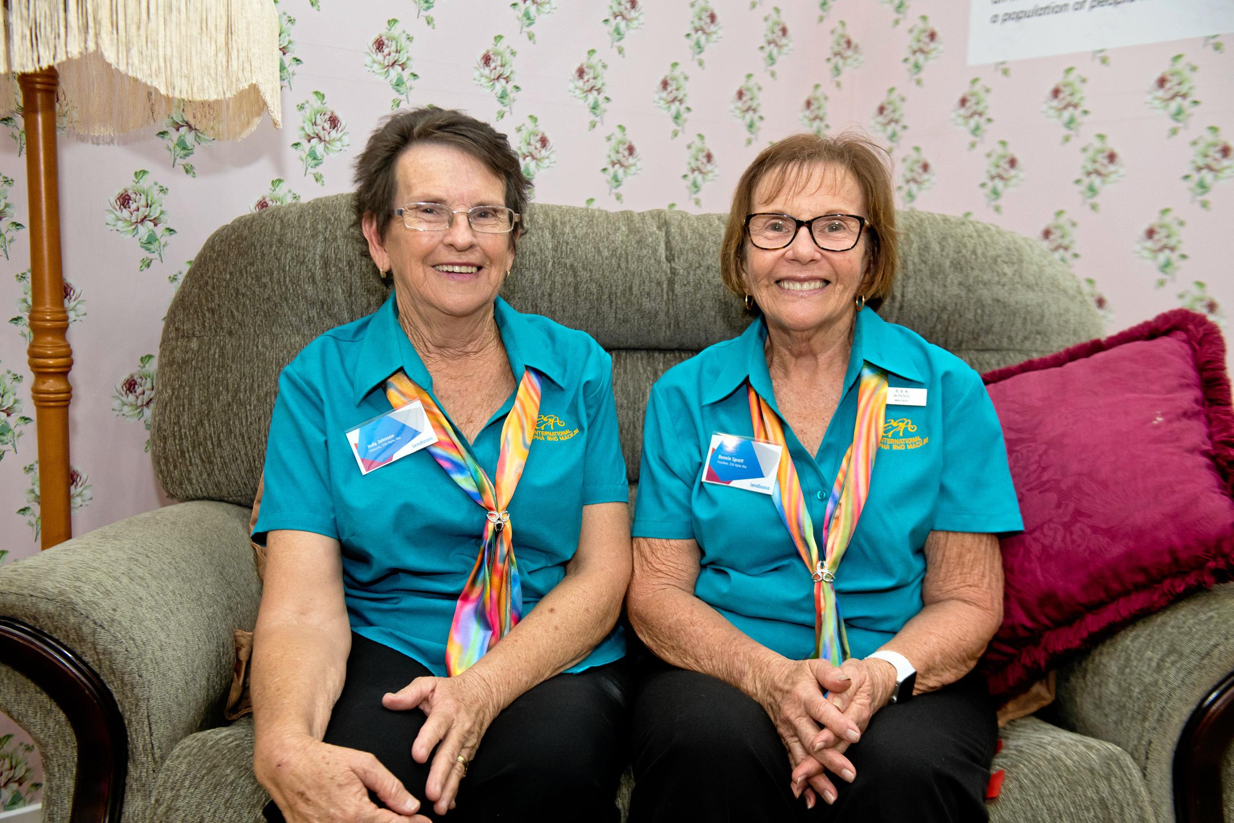 Judy Johnson and Bonnie Spratt at the Caneland Central 40th birthday celebrations. Picture: Emma Murray