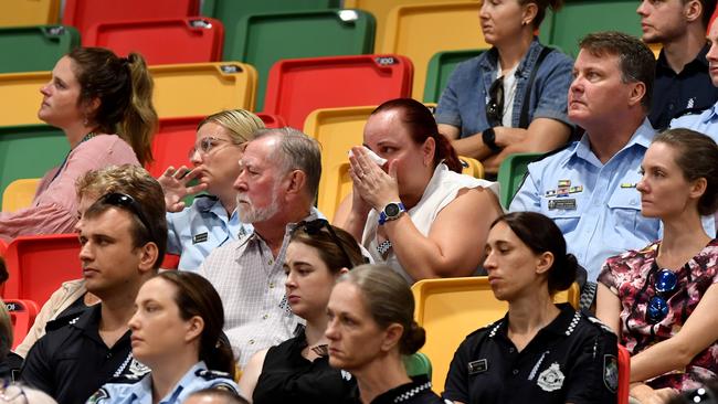 Police memorial serive fro Constable Rachel McCrow and Constable Matthew Arnold at the Townsville Stadium. Picture: Evan Morgan