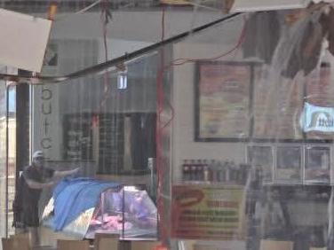 The Manning Mall roof collapsed in the storm on Monday afternoon. Picture: Facebook/ Tracy Oldham.