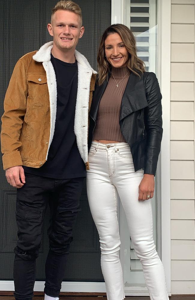 Netballer Kim Ravaillion and AFL player Adam Treloar