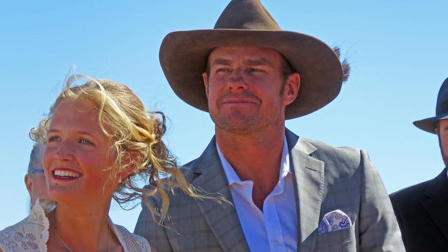 Tanja Ebert and Michael Burdon at their wedding, at Oulnina Park Station earlier in 2017.