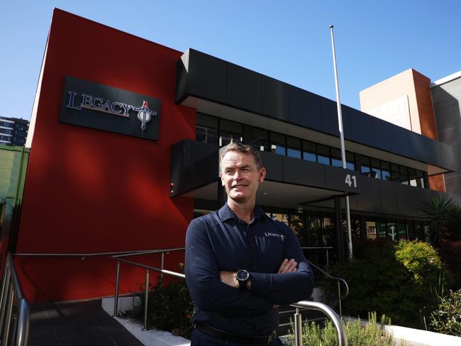 Brendan Cox CEO of Legacy stands outside Legacy House in South Brisbane, Brisbane on Friday, July 17, 2020. Mr Cox is looking for a new building for Legacy House. Photo: Claudia Baxter