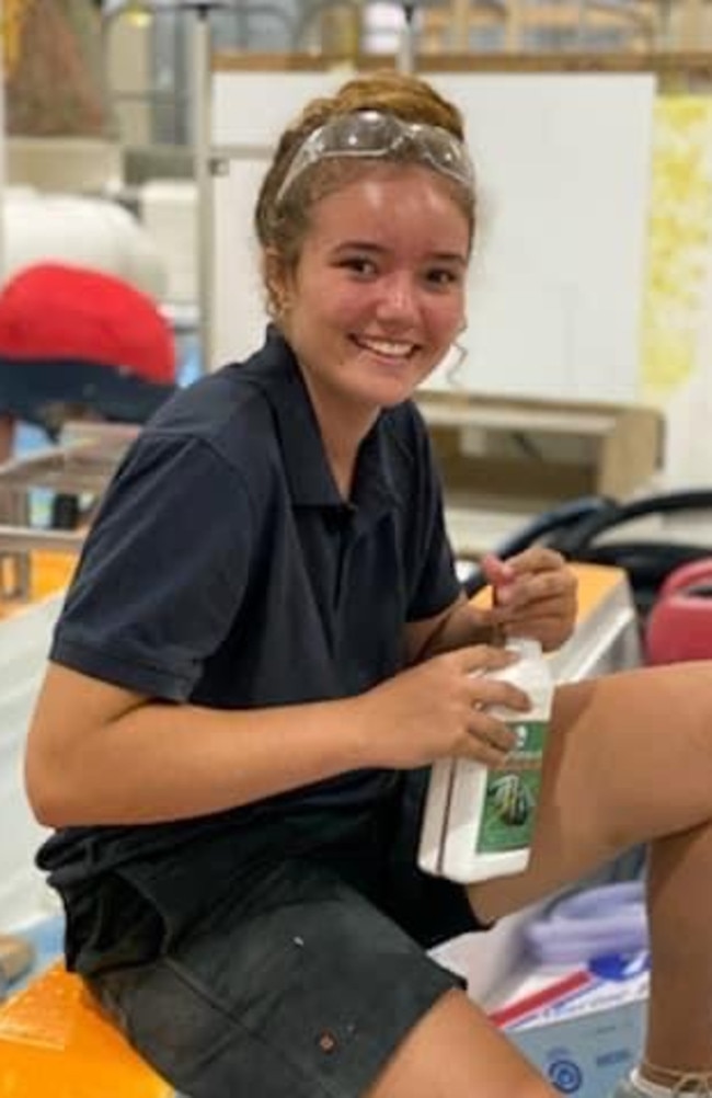 Laura Hillman, 19, from the Gold Coast is a third-year apprentice diesel mechanic at Riviera – a luxury motor yacht builder company.