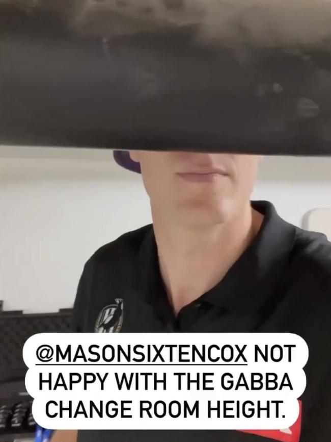 Mason Cox shows how his height can cause headaches.