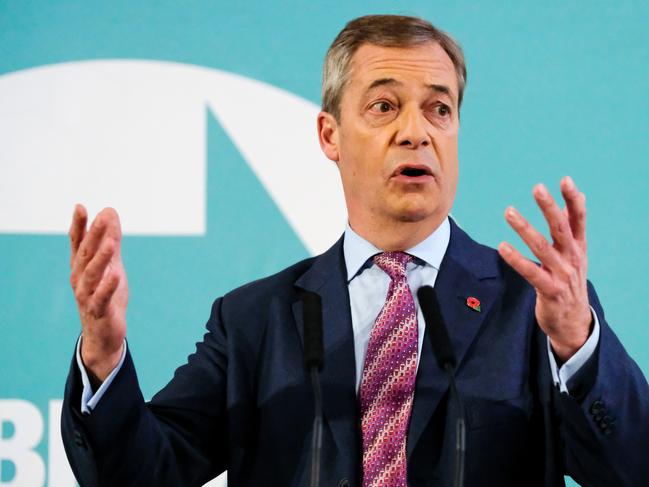 Brexit Party leader Nigel Farage announced that his party will not stand in 317 seats won by the Conservative Party in 2017. Picture: Getty Images