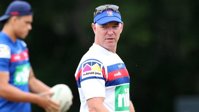 NEWCASTLE, AUSTRALIA - FEBRUARY 06: Adam O'Brien coach of the Newcastle Knights during a Newcastle Knights NRL training session at Newcastle on February 06, 2020 in Newcastle, Australia. (Photo by Tony Feder/Getty Images)